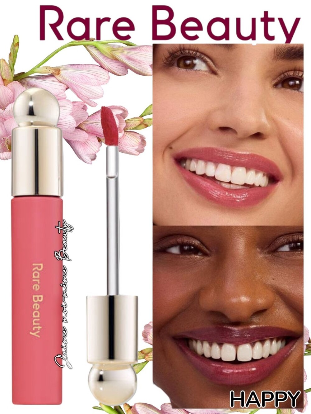 Rare Beauty Tinted Lip Oil in Happy - Warm Rose